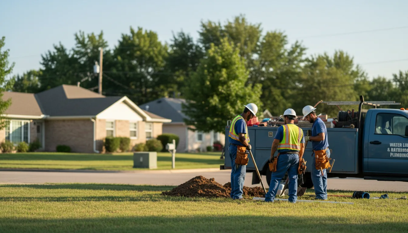 Residential water line and bathroom plumbing service in Eminence, IN